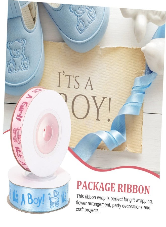 CORHAD Baptism Satin Ribbon 2 Rolls 14 Yards Each Baby Shower Wrapping Ribbon for Its a Boy Girl Gender Reveal Party DIY Crafts Decoration - Image 4
